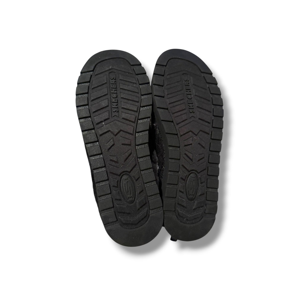 Skechers BOBS Keepsakes Slippers Womens 7 Black Cable Knit Faux Fur Memory Foam - Picture 7 of 8